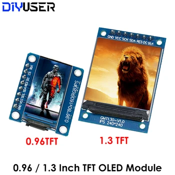 0,96 инча 8Pin TFT/1,3 инча 7pin ST7789 SPI 128* 64 HD 65K Пълноцветен LCD Модул Drive IC 80*160 За Arduino