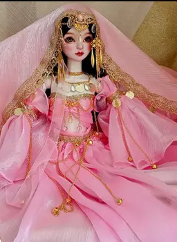 1/3 от Жените кукла BJD Ръчно изработени, индивидуална пластмасова мода кукла 56 см, съвместна подвижната кукла, продава се с рокля и перука
