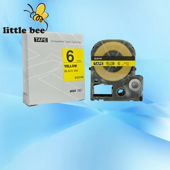 1 бр. висококачествена этикеточная лента EPSON 6 мм LC-2YBW черен цвят на жълт, която е съвместима с вашия принтер labelworks/tepra