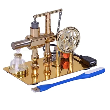 1 бр. експериментален модел на двигателя на Стърлинг с горещ въздух Електрически генератор Физически експеримент Научна играчка Злато