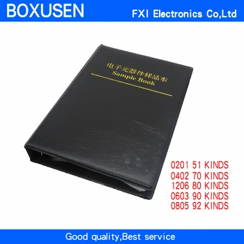 1 книга 0201 0402 0603 0805 0402 Комбиниран комплект кондензатори с микросхемой SMD 0,5 ~ 10 uf/pf книга проби от всички продажби на кондензатори