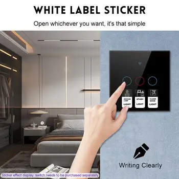 1 Лист практичните стикери със сензорен превключвател Lcon, които може да се стреля за разпознаване на предмети от бита, кухненски уреди, етикети за ключове