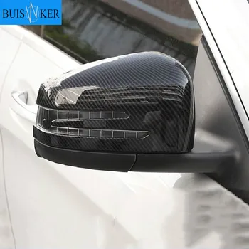 1 Чифт Автомобил От Въглеродни Влакна Странично Огледало за Обратно виждане Капак Накладки за Mercedes Benz A B C E GLA Class W204 W212
