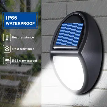 10 led слънчеви стенни тела IP65, водоустойчиви защитни стенни осветителни тела, градински градинска лампа със слънчева батерия продължително действие с батерия
