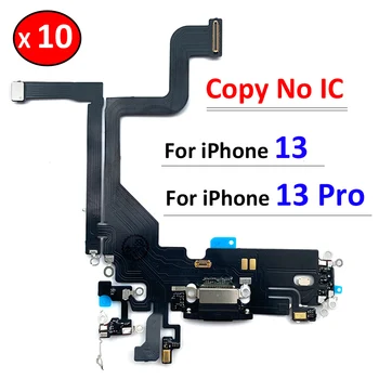 10 бр./лот, докинг станция за зарядно Micro USB порт за зареждане, гъвкав кабел с микрофон за iPhone 13 Pro 13Pro, резервни части