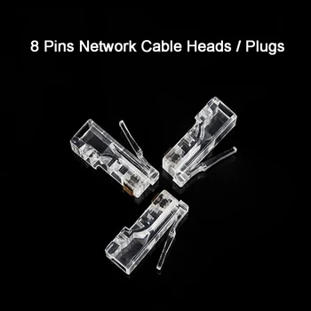 10 бр. Мрежов Ethernet с кристални глави, съединители RJ-45, 8-пинов Конектор RJ-45 CAT5 CAT5e, модулни кабелния щепсел, Контакт