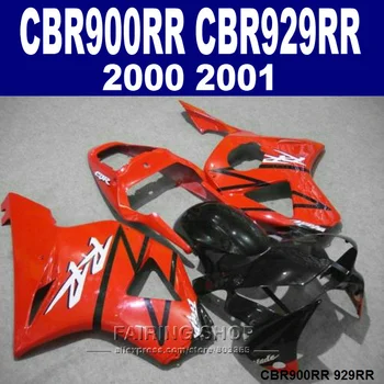 100% комплект отливки под налягане обтекателей за Honda CBR929RR 00 01 червено / черно комплект мотоциклетни обтекателей CBR929RR 2000 2001 PA43