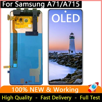 100% Тест Дисплей За Samsung Galaxy A71 LCD сензорен дисплей и Цифров преобразувател в Събирането на OLED Панели За Екрана A715 A715F A715W A715X