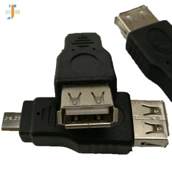 1000 бр./лот на едро, USB 2.0, A, женски адаптер Micro USB B, мъжки адаптер за камери, лаптоп, компютър, черен