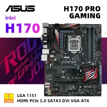 1151 Комплект дънната платка ASUS H170 PRO GAMING + I3 6100 процесор Intel H170 Комплект дънната платка 4 × DDR4 64 GB, PCI-E 3.0 M. 2 HDMI USB3.1 ATX