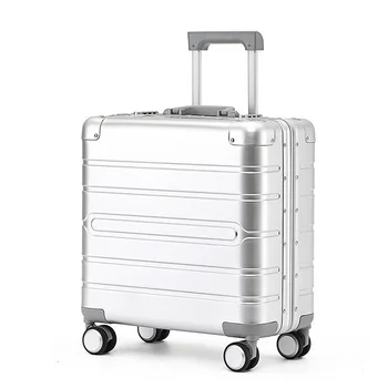 18-Инчов багажа от алюминиево-магнезиева сплав, малък куфар, количка, чанта за носене за студенти от мъжки и женски пол, с удобен пътнически багаж, куфар
