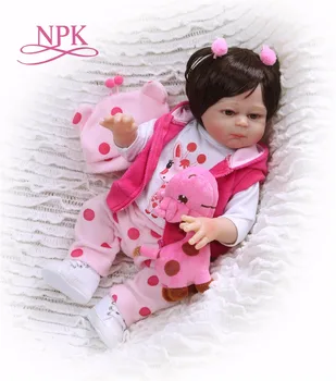 19 Инча силиконова кукла bebes Reborn Baby Doll за цялото тяло, са истински модни подаръци за ден за защита на децата, играчки, Какавида, Нов Дизайн, Коледни Подаръци
