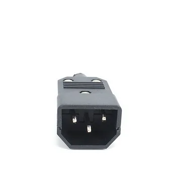 1БР 10A 250V Черен щепсел IEC C14, разменени джак, 3-пинов конектор ac