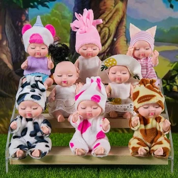 1бр Нова мода 11 см Моделиране Възраждане Кукла Играчка Мини Сладък Зимен сън на Детето Серия кукли Карикатура на животните играчка за деца, Подарък за рожден Ден