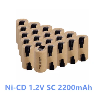 2-20 бр Отвертка Електрическа Бормашина SC Батерии 1.2 2200 mah Sub C Ni-Cd Батерия С електрически инструменти Раздел NiCd SUBC Елементи