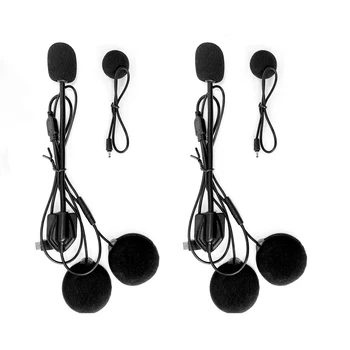 2 бр. Аксесоари за микрофон жак за слушалки Maxto M2/3 2 in1, костюм за слушалки за мотоциклет, вграден открит каска на половината от лицата, домофонна система