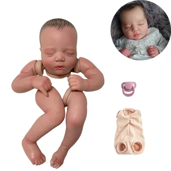 20 Инча Комплект за новородено с 3D рисувани Reborn Baby Doll Мухъл с косата и миглите По-реалистична е лесна играчка за куклен театър на 