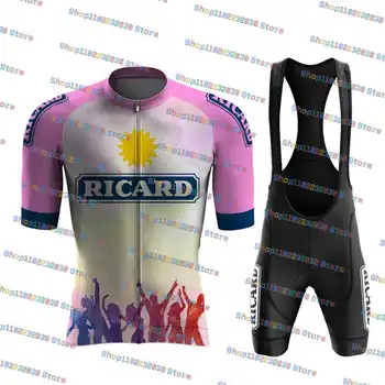 2023 Ricard Party, розови комплекти от Джърси за велоспорта, състезателни къс ръкав, Бързосъхнеща Майо, велосипедна облекло Ciclismo