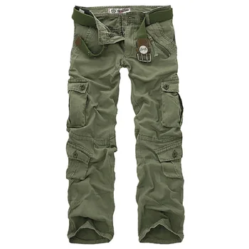 2023 Есенни панталони Мъжки Двуслойни 8 Джобове, камуфляжные военни панталони, тактически памучни панталони, Мъжки широки панталони, Панталони-cargo