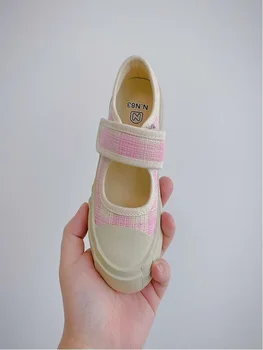 2023 Лято-есен, нова удобни ежедневни обувки с мека подметка за момиченца, зелено, розово, модни парусиновая обувки с ниски берцем за момичета 26-37