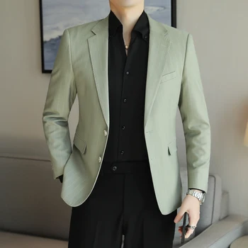 2023 Нов мъжки модерен костюм за почивка по време на работа, на улицата и пътуване с приталенным однобортным пиджаком размери S-5XL
