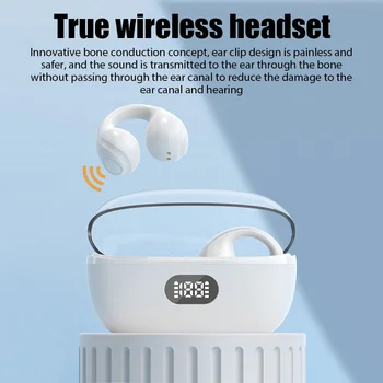 2023 Нова безжична bluetooth слушалка с заушниками с костна проводимост, слушалки 5.3 TWS, Спортни игри, Музика, сензорно управление, намаляване на шума