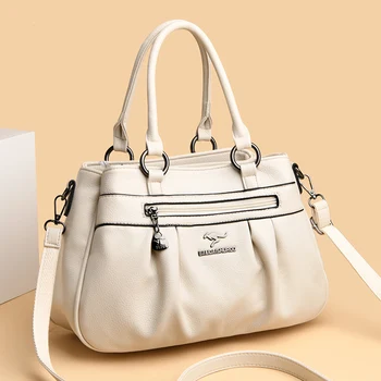 2023 Нова дамска чанта с голям капацитет, висококачествена кожена чанта през рамо с едно рамо, луксозна дизайнерска дамска чанта-портфейл