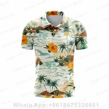 2023 Нова Лятна Мъжка риза с къси ръкави В Хавайски Стил, Ежедневни Модна Тениска С Къс Ръкав, Бързосъхнеща Тениска За Риболов И Голф, Потници, Облекло Плюс Размер