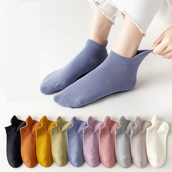 2023 Нови женски чорап памучни чорапи-лодка с подтяжкой ушите, абсорбиращи потта памучни чорапи със защита От Търкалянето, женски