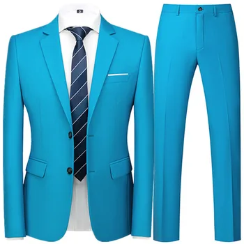 2023 Пролет-есен Модни нови мъжки бизнес ежедневието на обикновен костюми/мъжки блейзери на една пуговице, яке, палто, Панталони, панталони