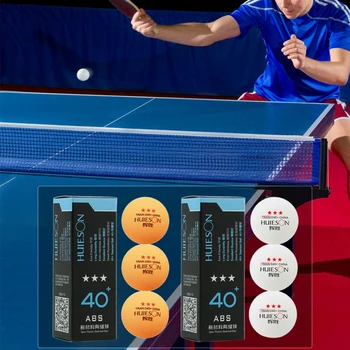 3 Опаковки на топки за пинг-понг с 3 звездички, разширено топка за тенис на маса, обемни улични топки за пинг-понг, използвани за тренировки Оранжев/бял E56D