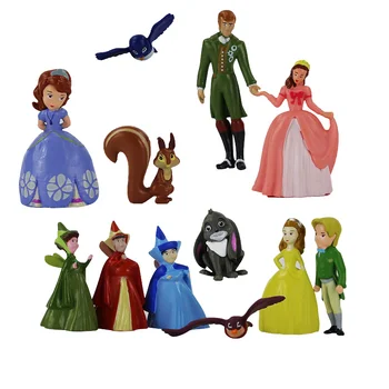3 см-6 см, 12 бр./лот, фигурки на принцеси, PVC, София, Първите колекции принцеси, играчки