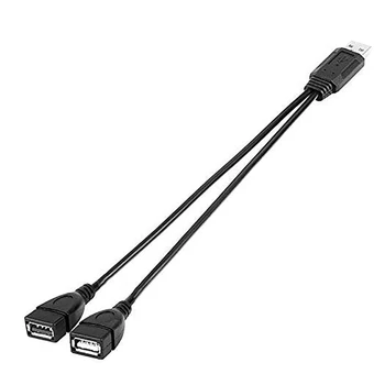 3X USB кабел-сплитер, USB 2.0 A от мъжете до два USB конектори Y Кабел-сплитер за зарядно устройство