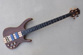 4-струнен свободностоящ електрическа бас-китара с покритие от розово дърво, лешояд автоматизиран, златна профили, Предлагаме индивидуално обслужване