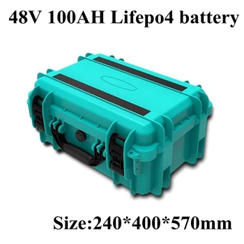 48V 100Ah LiFePO4 Литиева Батерия Водоустойчив с BMS за Колички за Голф UPS Морска Домашна Система за Съхранение на Лодка Слънчевата Система + 10A