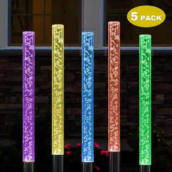 5 в 1 Акрилна led Слънчева лампа Crystal Stick Light Цветна слънчева светлина Домашен Пейзаж Тревата Украса на Градината