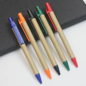 50 бр./лот, книжен химикалка химикалка, екологично чиста химикалка химикалка от рециклирана хартия, ученически пособия