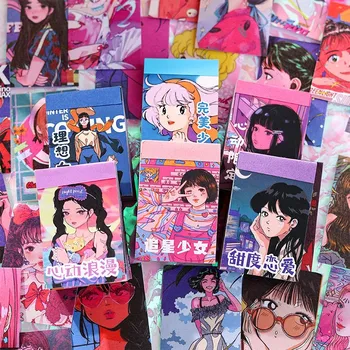 50 бр. мультяшные етикети от японската аниме, сладко момиче, стикер за водене на дневник, за да проверите за хартиени отпадъци, проектанти списания, scrapbooking