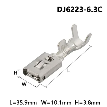 50 бр. точков колан, кабели, штекерная клемма 6.3 конектор, пружина клемма DJ6223-6.3 C