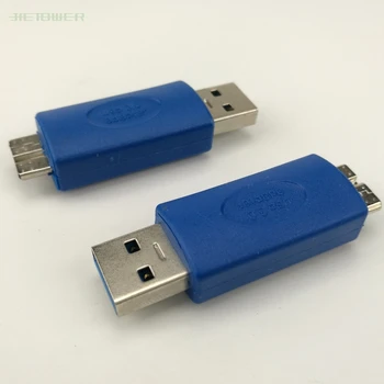 500 бр./лот USB 3.0 Тип A Включете към USB 3.0, Micro B Штекерный жак адаптер USB3.0 Конвертор Адаптер AM в Micro-B Синьо