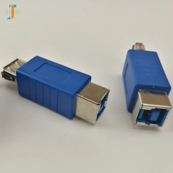 500 бр./лот на едро, USB 3.0 Type A за жените, адаптер-конвертор за принтер 3.0 Type B за цифрови фотоапарати, синьо