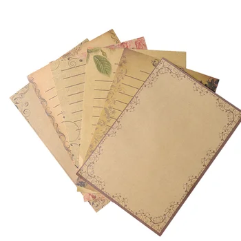 56 бр. Крафт-хартия за писма в стил ретро, ретро набор от канцеларски материали за писане (7 цвята)