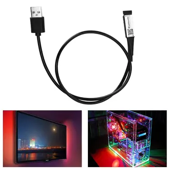 5V USB LED RGB, съвместим с Bluetooth, за подсветката на телевизора, светодиодна лента, музикален таймер, RGB контролер, дистанционно управление, Wi-Fi, Магически Къща, цветен