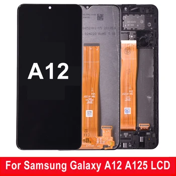 6,5 AMOLED На SAMSUNG A12 Дисплей За Samsung Galaxy A12 A125F A125F/DS дисплей LCD-дисплей със сензорен екран Дигитайзер В Събирането на Замяна