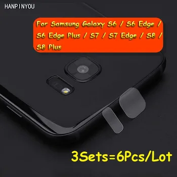 6 бр./лот За Samsung Galaxy S6 S7 Edge S7 S8 Plus Тънък Прозрачен Обектив на Задната Камера Със Светкавица, Защитен слой От Мек Закалено Стъкло