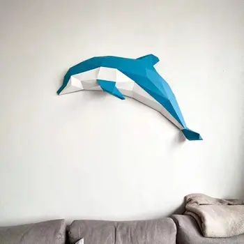 72 cm Красив Делфин 3D Модел от хартия, пъзел, фигурки на животни, пъзели, подарък за деца, креативни играчки за домашен интериор 