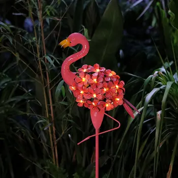 98 см Розови светлини с Фламинго, външни слънчеви led градински фенери, моделиране на животни, градински фенери, Фламинго, градинска украса, осветление