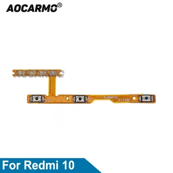 Aocarmo за Redmi 10 Включване-изключване на захранването + Бутон за регулиране на силата на звука Гъвкав кабел, Резервни Части