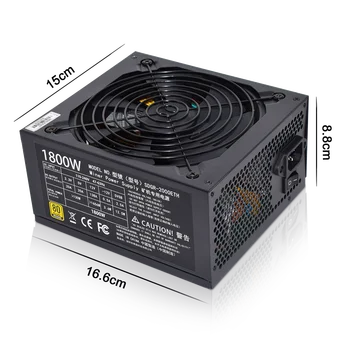 ATX 1800 W Подходящ за майнинга Източник на захранване 8 GPU Стенд, и т.н. RVN Миньор PC контрол на температурата Изключване на звука на 110-220 В склад в САЩ чужбина
