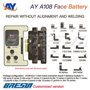 AY A108 BOX Face ID Програмист За iPhone, X-14ProMax Ремонт на Матричен Проектор True Tone Коригиране на Състоянието на Батерията Инструменти За Промяна на Данни